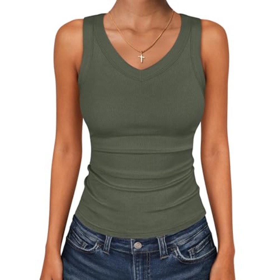 Tank Top Ribbed - ANRABESS Tank Tops for Women V