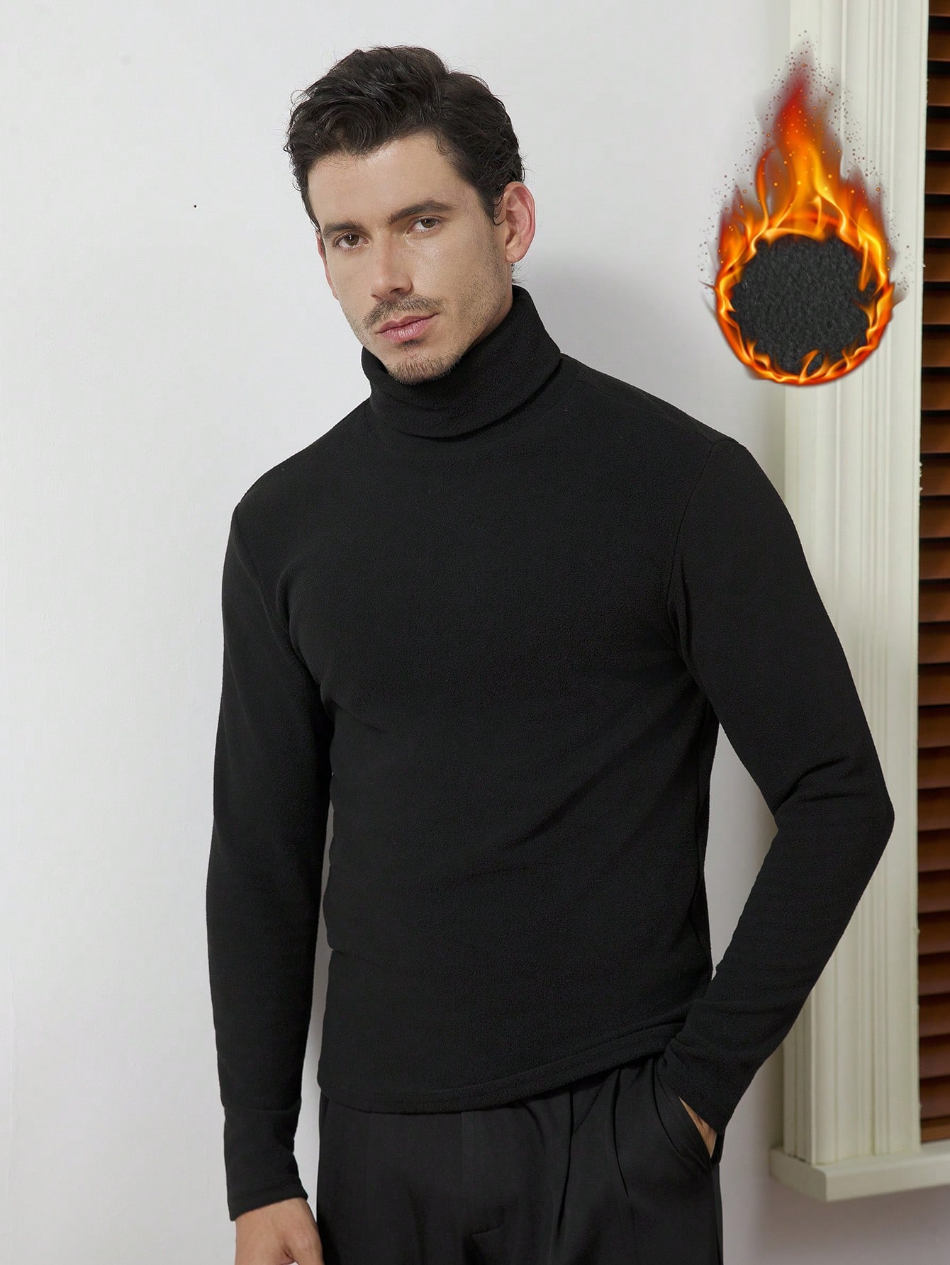 Men's Black High-Neck Long Sle - đánh giá và giá Base Layer Top