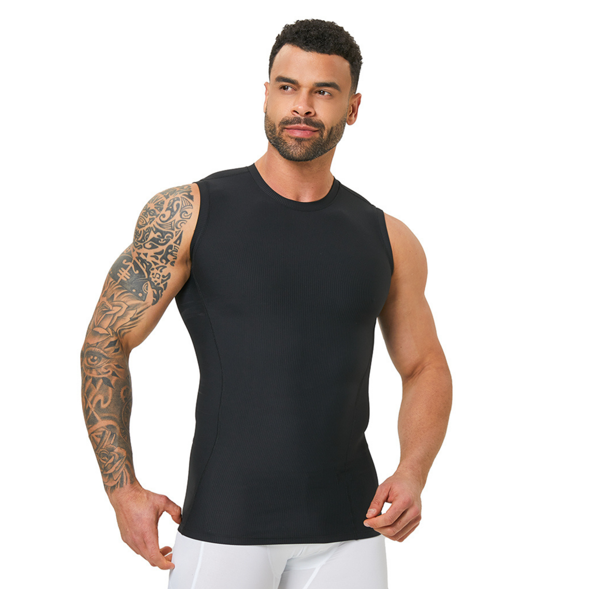 Men's Slim Fit Body Shaping Ve - đánh giá và giá Tank Top Ribbed
