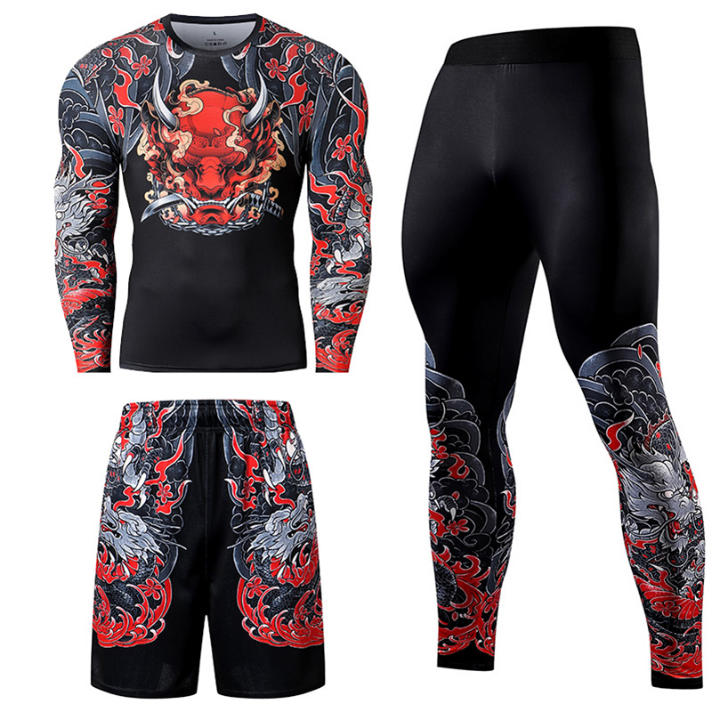 2/3PCS Men Jiu jitsu Tracksuit - đánh giá và giá Compression Long Pant