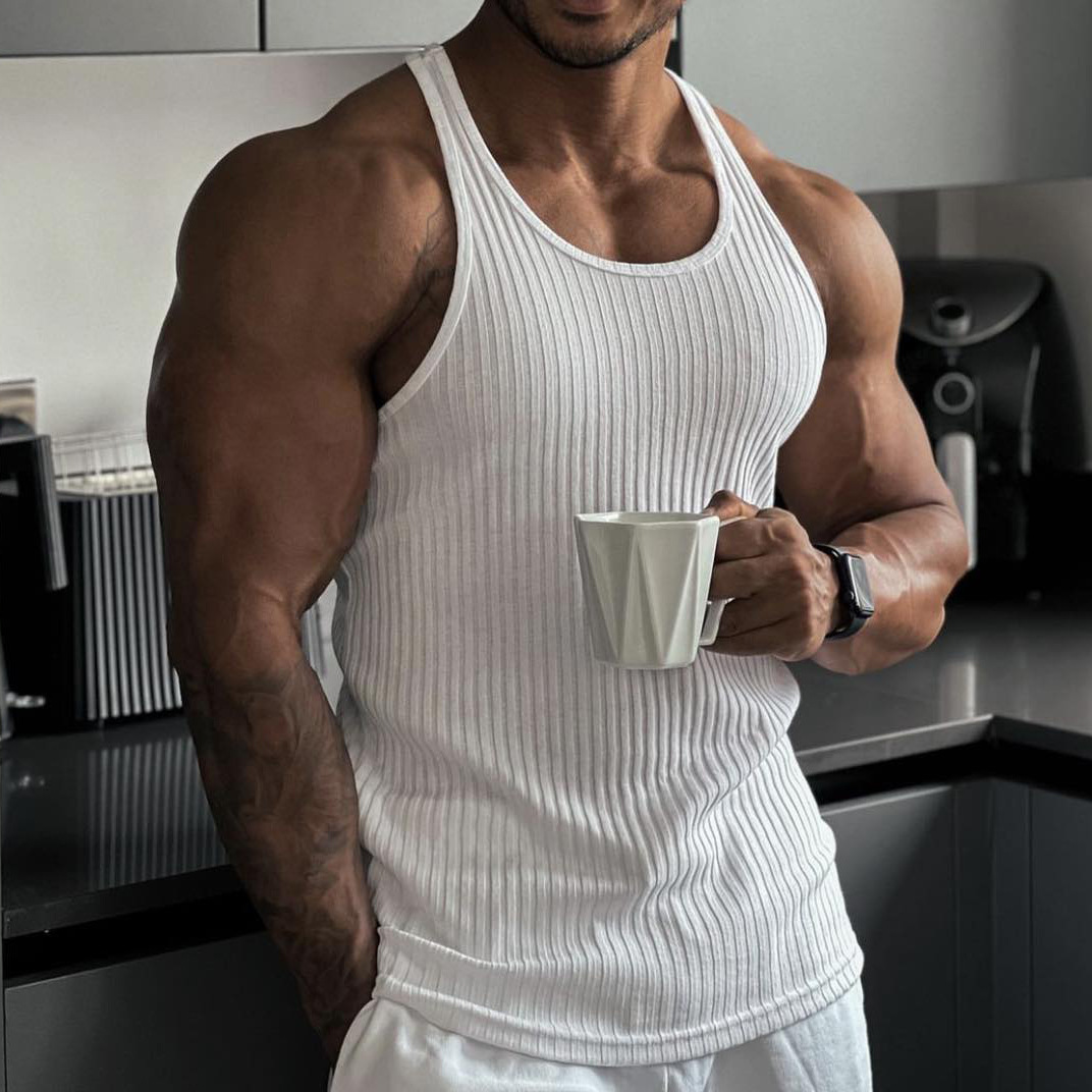 2024 Summer new men V-neck Ves - đánh giá và giá Undershirt Crew Neck