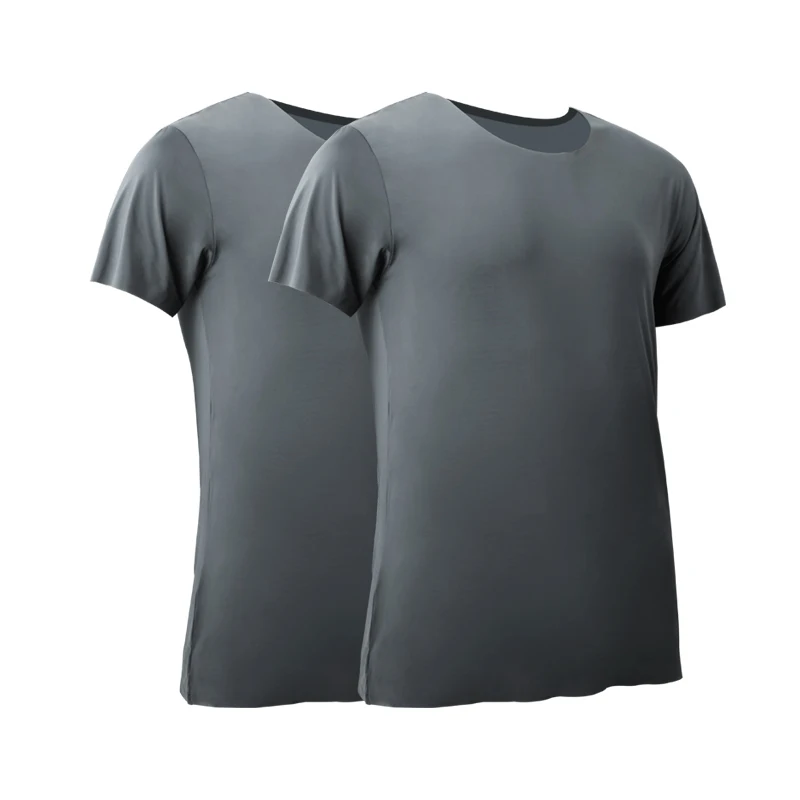 2PCS Men's Summer Ice Silk Sea - đánh giá và giá Undershirt Crew Neck