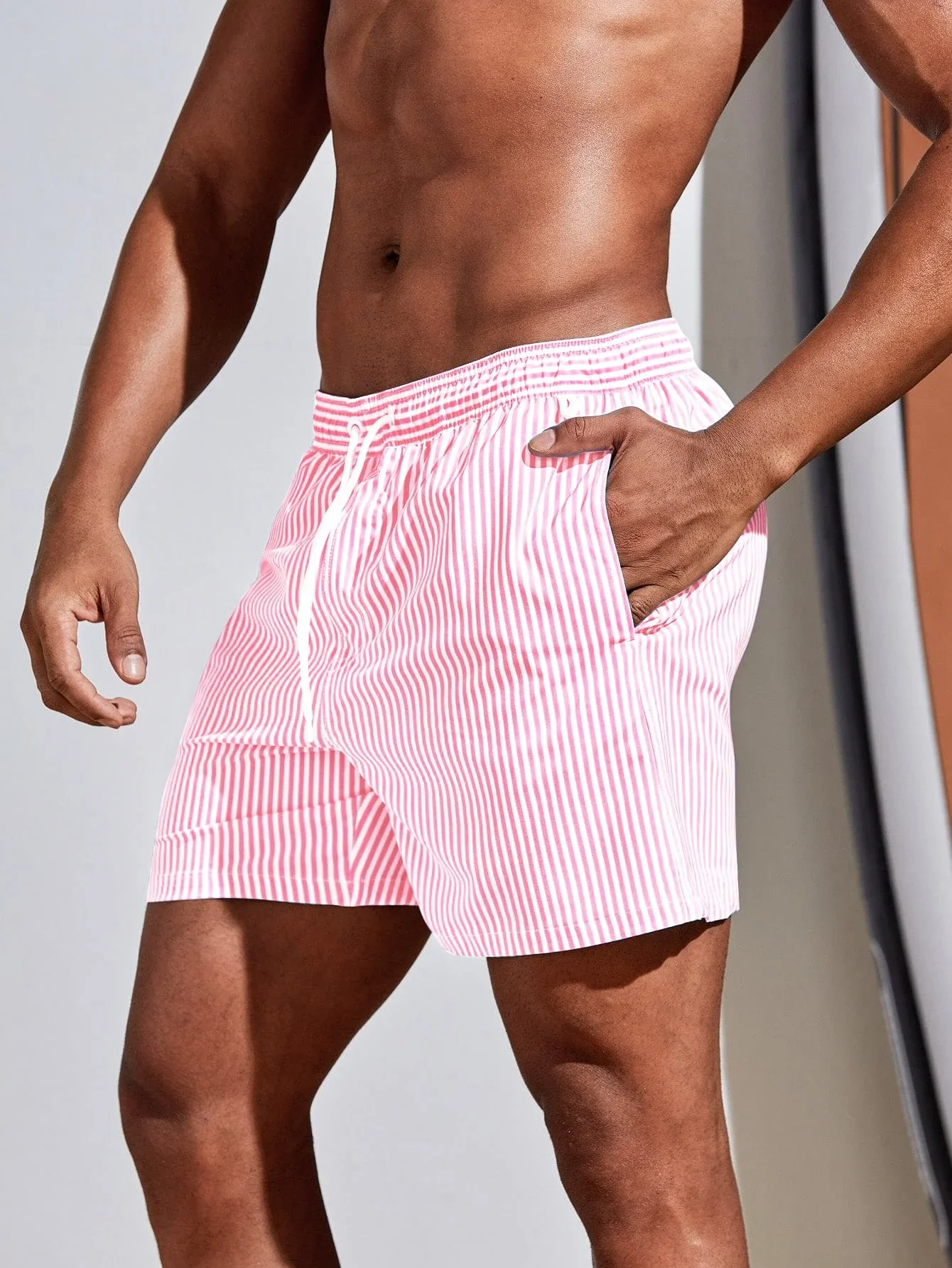 Men Vertical Striped Drawstrin - đánh giá và giá Bamboo Fiber Trunk