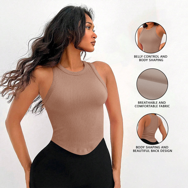 Womens Ribbed Racerback Curved - đánh giá và giá Tank Top Ribbed