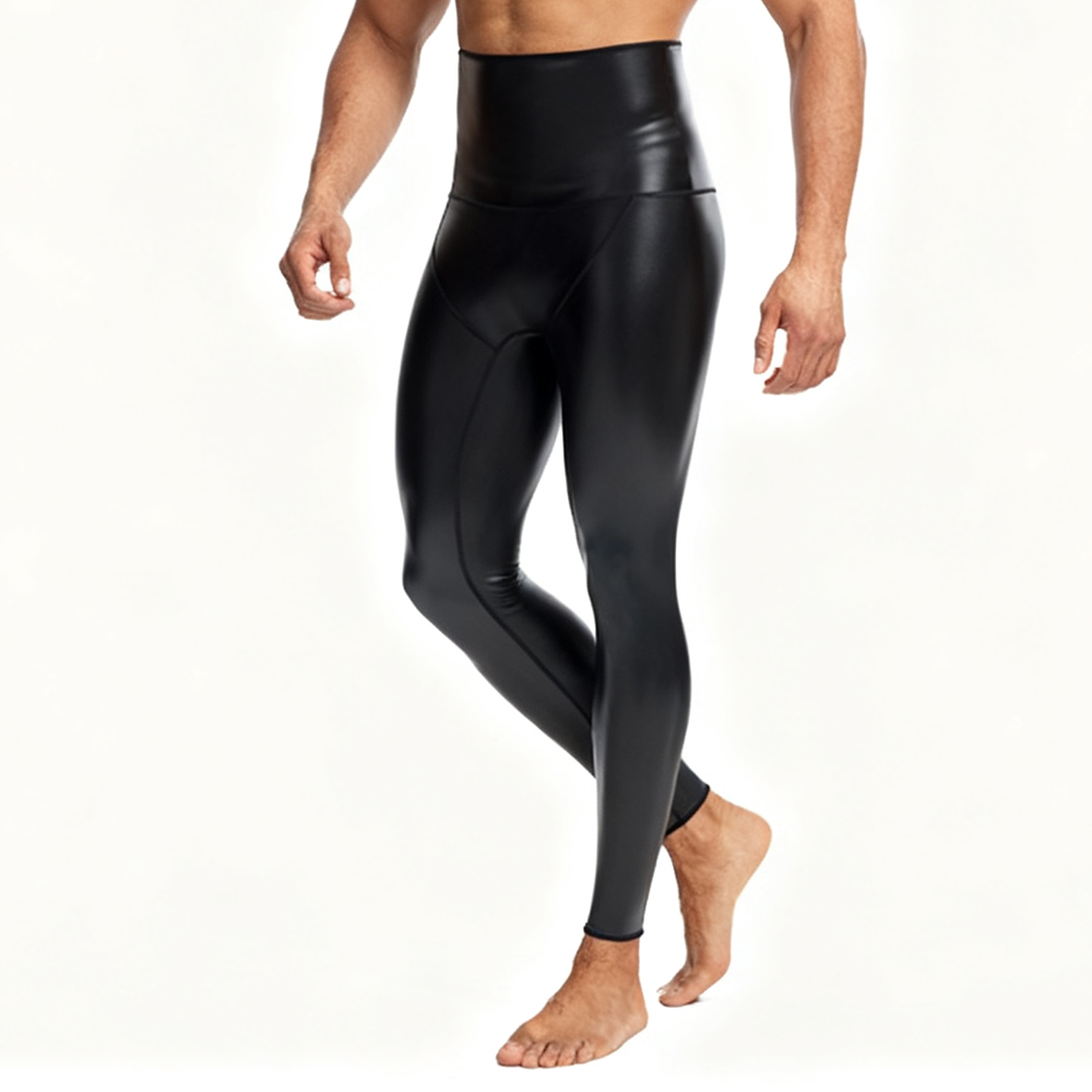 Sexy Men PU Leather Long Pants - đánh giá và giá Compression Long Pant