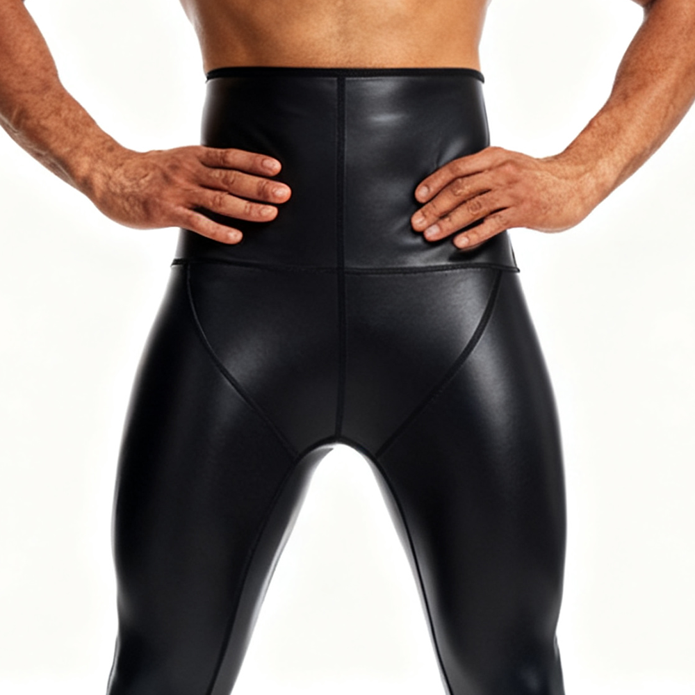 Sexy Men PU Leather Long Pants - đánh giá và giá Compression Long Pant