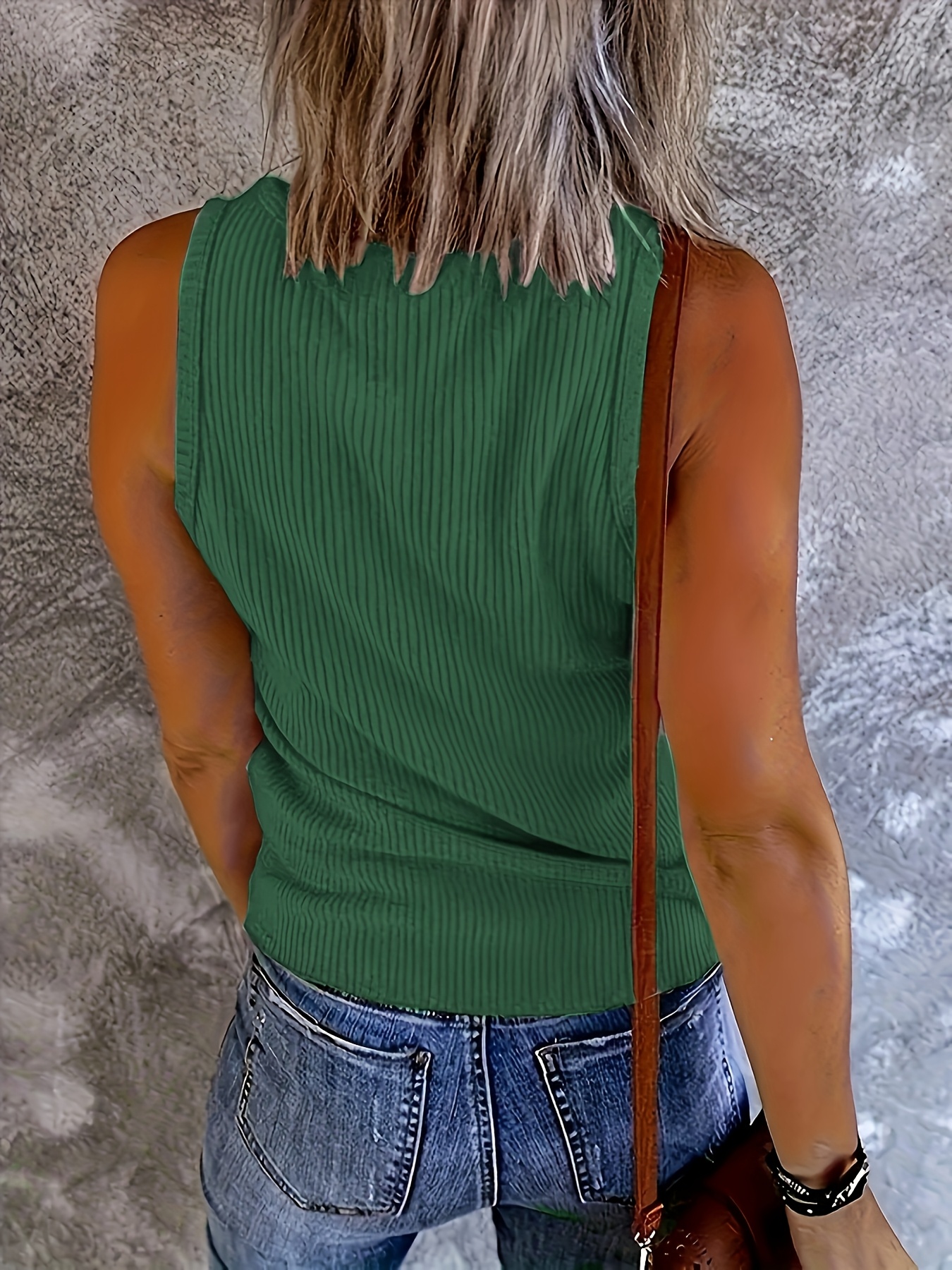 Plus Size Women Green Ribbed K - đánh giá và giá Tank Top Ribbed
