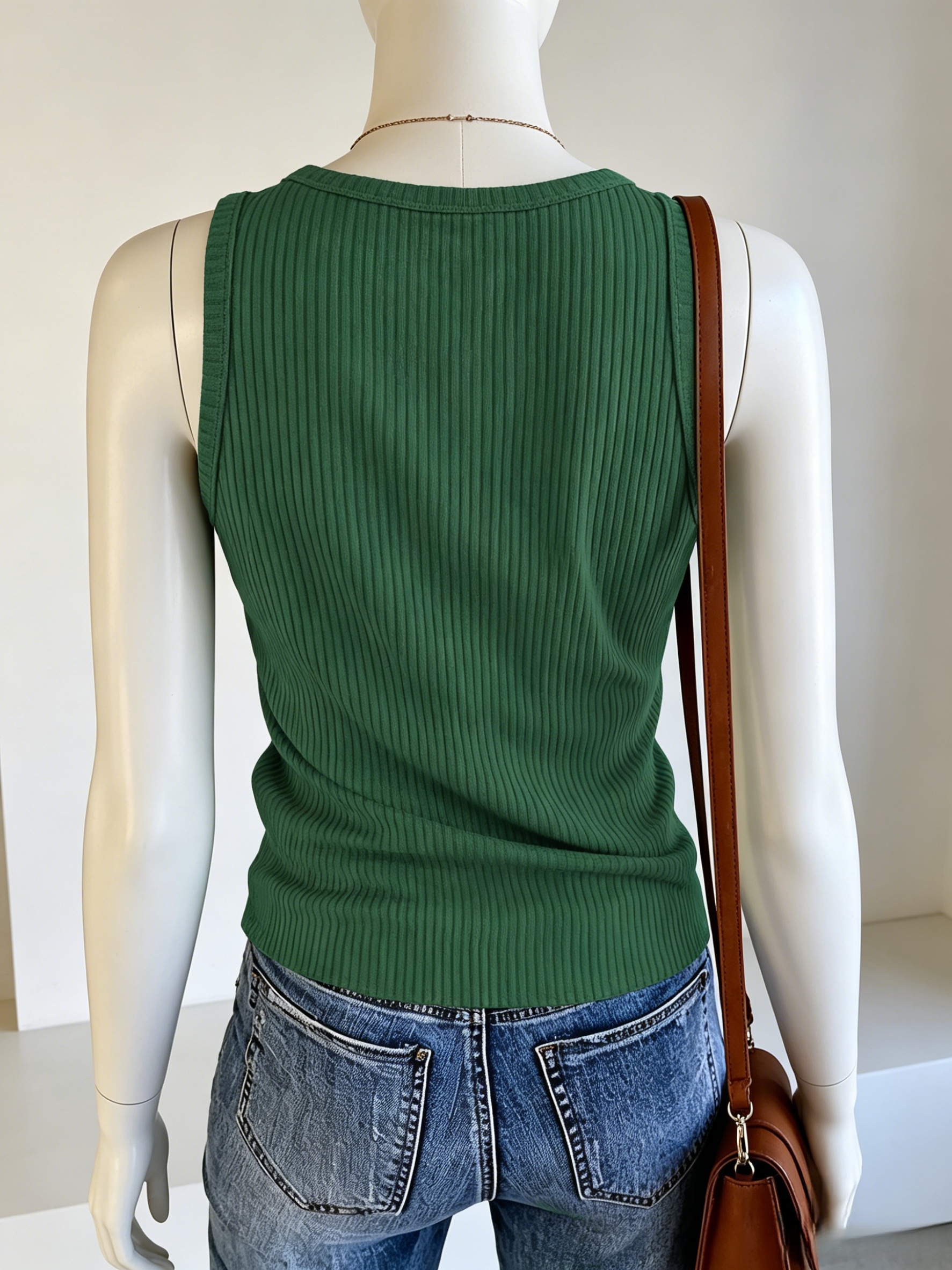 Plus Size Women Green Ribbed K - đánh giá và giá Tank Top Ribbed